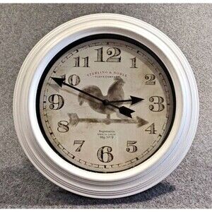 Sterling & Noble 11.5" Quartz Wall Clock Rooster Weather Vane Design #6168
